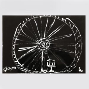 Shigeko Kubota | Bicycle wheel | Drawing | Pencil on glossy paper| 1990 | basedonart gallery