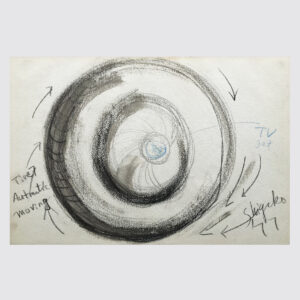 Shigeko Kubota | Tire Automatic Moving | Drawing  | Pastels, pencil on paper | 1977 | basedonart gallery